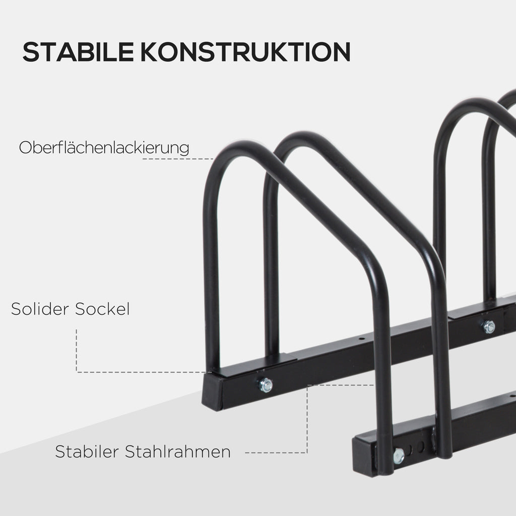 HOMCOM Fahrradständer für 6 Fahrräder, wetterfest, Wand- oder Bodenmontage, Stahl 179 x 33 x 27 cm