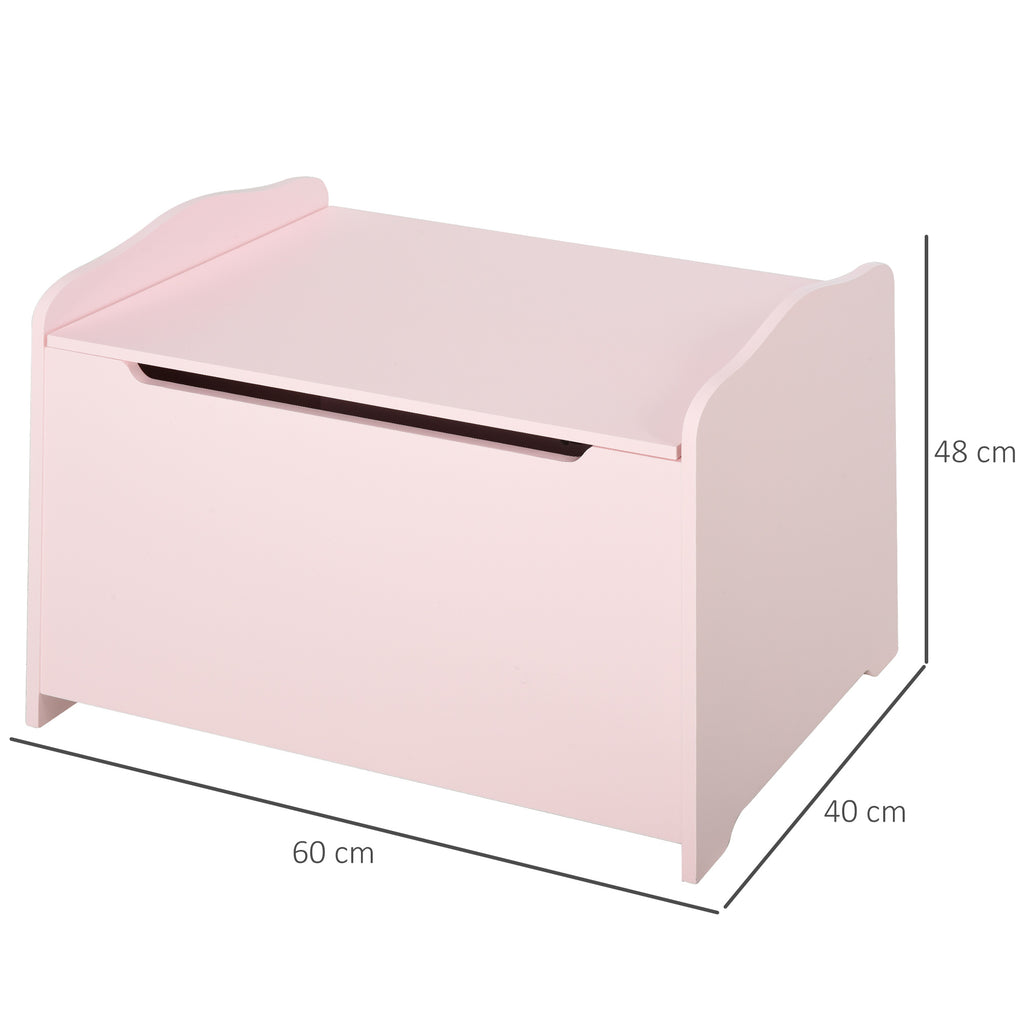 HOMCOM Spielzeugtruhe Kindersitzbank mit Stauraum 2-in-1 Truhenbank Spielzeugkiste Aufbewahrungstruhe 3+ Jahre Kindermöbel Rosa 60 x 30 x 50 cm