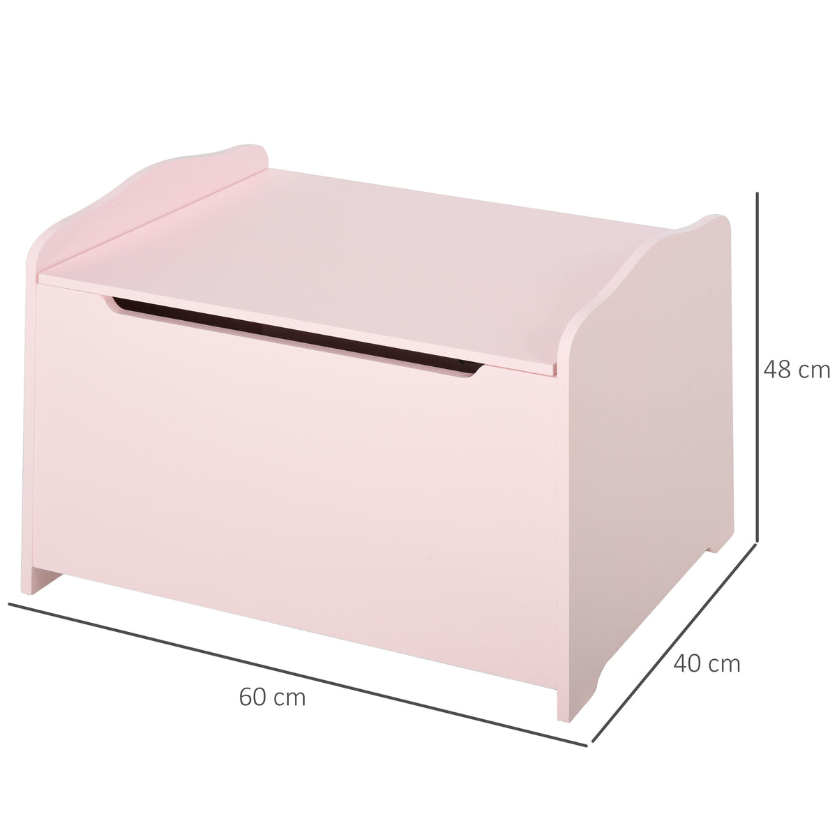 HOMCOM Spielzeugtruhe Kindersitzbank mit Stauraum 2-in-1 Truhenbank Spielzeugkiste Aufbewahrungstruhe 3+ Jahre Kindermöbel Rosa 60 x 30 x 50 cm