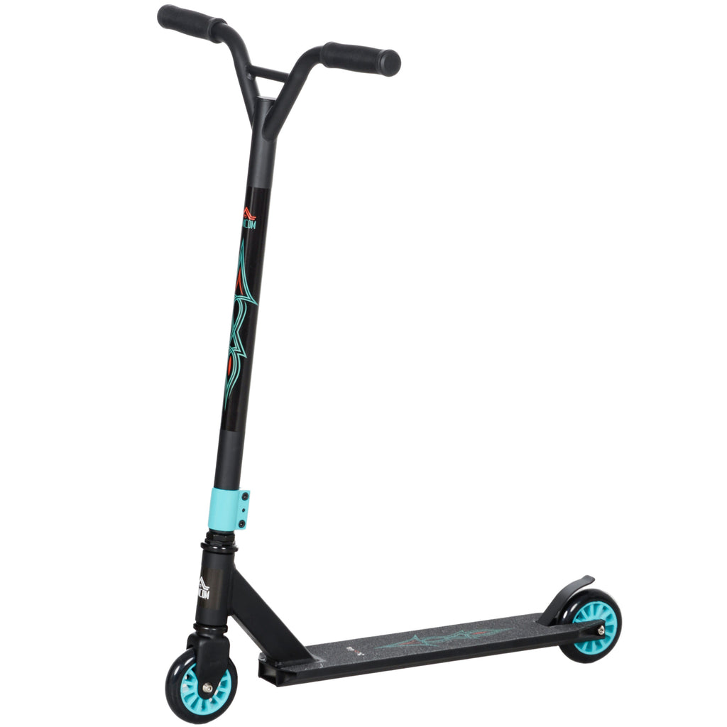 HOMCOM Pro Stunt-Scooter, Tretroller für Freestyle Tricks, Aluminium, Metall, Kunstleder, für Kinder und Erwachsene, Grün