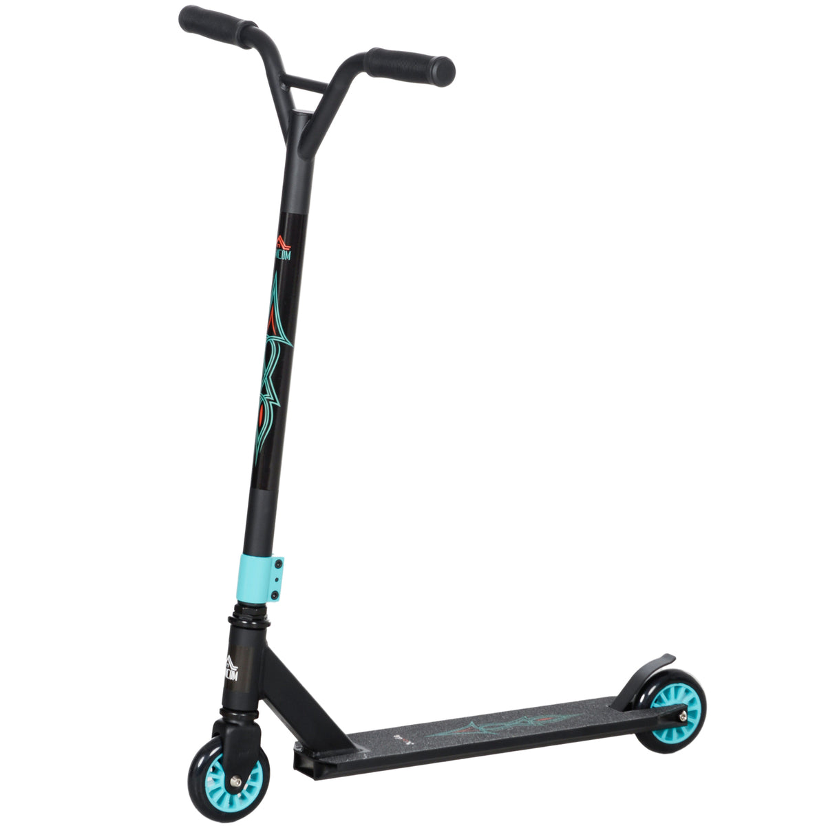 HOMCOM Pro Stunt-Scooter, Tretroller für Freestyle Tricks, Aluminium, Metall, Kunstleder, für Kinder und Erwachsene, Grün