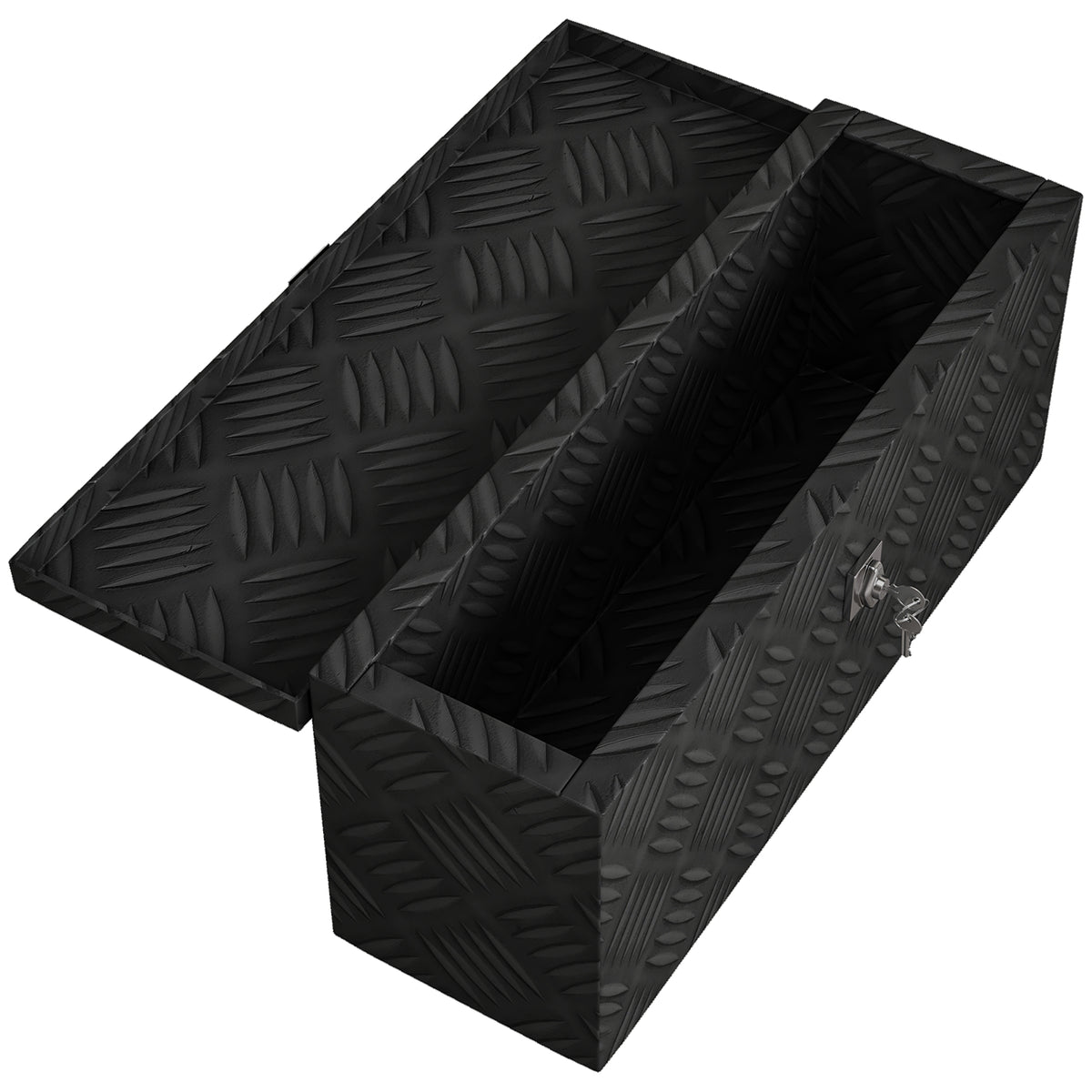 HOMCOM Aluminium-Werkzeugkiste - Werkzeugkasten mit Schlüsselverschluss - 50L x 15,5B x 20,5H cm