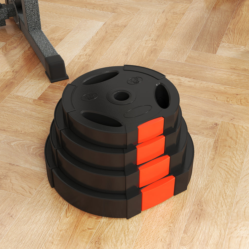 SPORTNOW 4er Gewichtsplatten-Set für Training, Fitnessstudio, Heimtraining, Stärke-Training, 2 x 10 kg und 2 x 5 kg, Schwarz