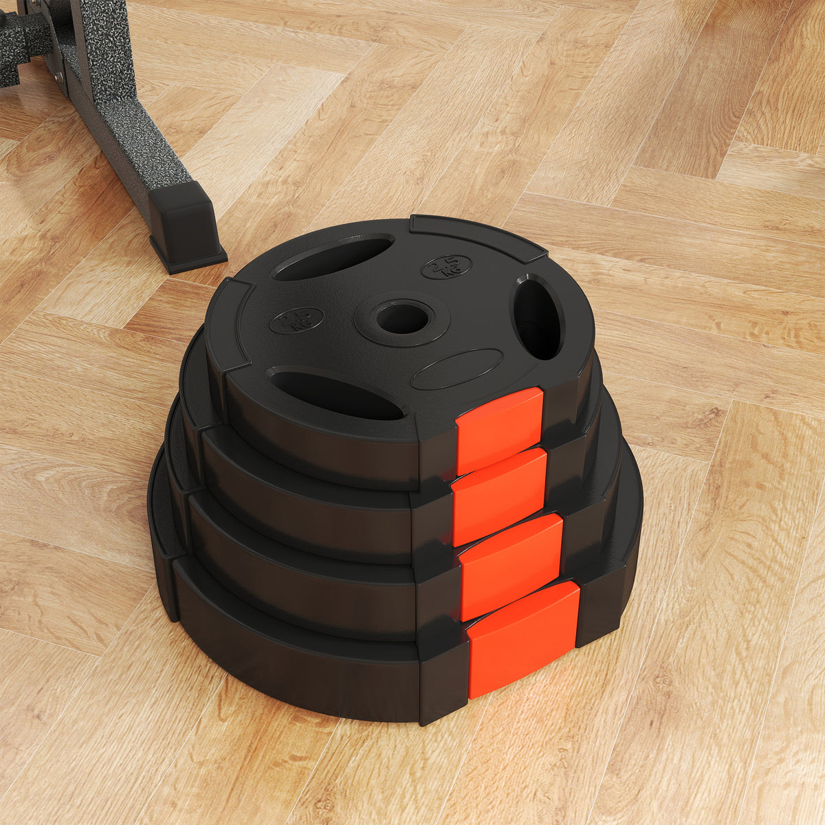 SPORTNOW 4er Gewichtsplatten-Set für Training, Fitnessstudio, Heimtraining, Stärke-Training, 2 x 10 kg und 2 x 5 kg, Schwarz