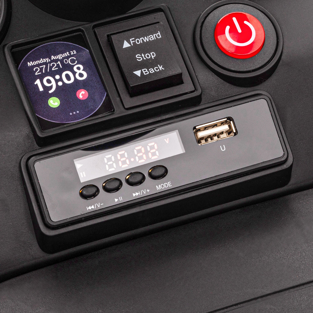 HOMCOM Elektrisches 4x4 Kinderfahrzeug mit Stauraum Geschwindigkeit 3 km/h LED-Scheinwerfer Hupe Musik 3-5 Jahre