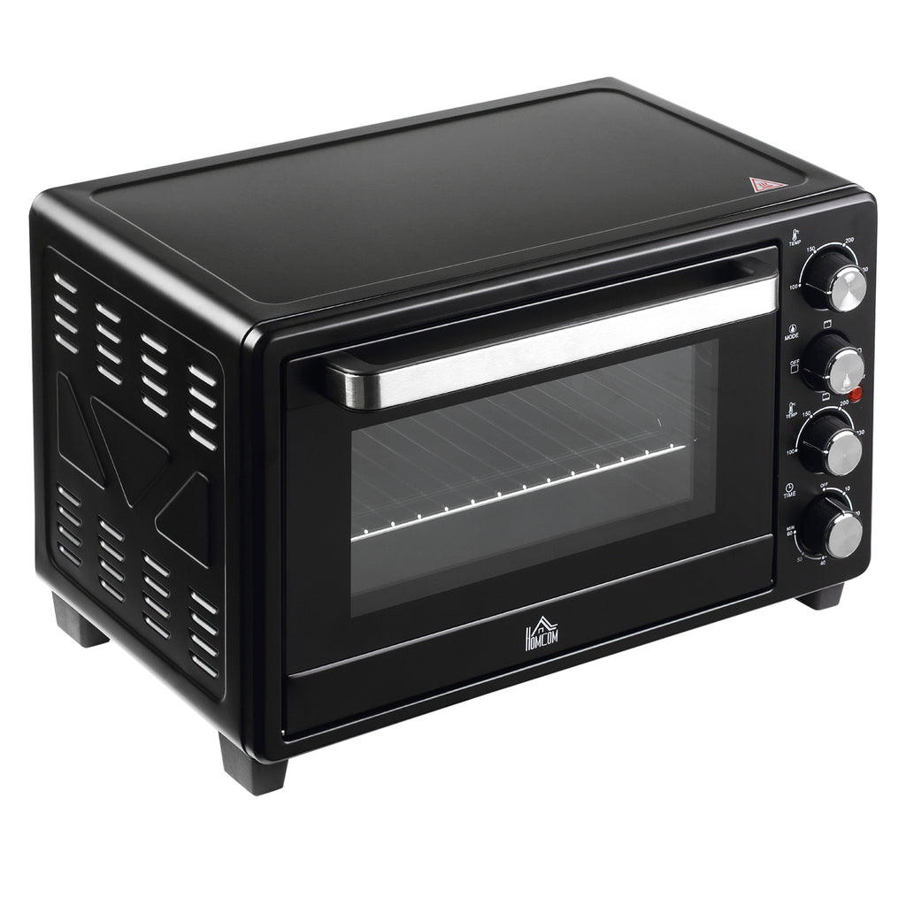 HOMCOM Mini-Ofen Toasterofen, 1 Backblech, 1 Grilrost, Timer-Funktion, Schwarz