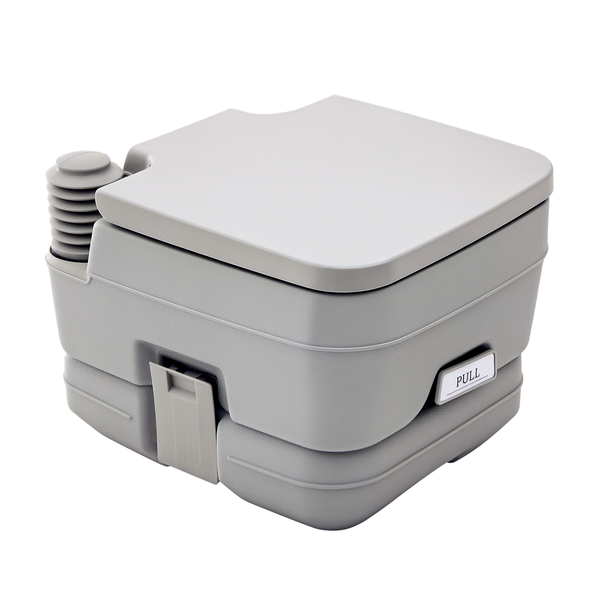 HOMCOM Outdoor-WC, tragbare Toilette, Abfalltank, Spültank, Kunststoff, Deckel, Grau