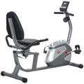 HOMCOM Liegeergometer mit LCD-Anzeige 8 stufig einstellbarem Magnetwiderstand Liegeheimtrainer mit Herzfrequenzsensoren, verstellbarer Rückenlehne, Nutzergewicht bis 110 kg für zu Hause Gym