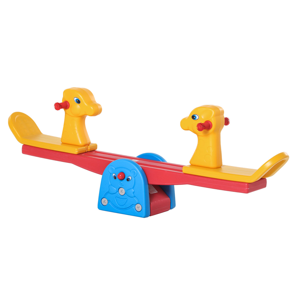 HOMCOM Kinder Gartenwippe Wippe mit Hirschform Kinderwippe Karussellwippe für 1-4 Jahre Kinder Kunststoff mehrfarbig 150 x 32 x 60 cm