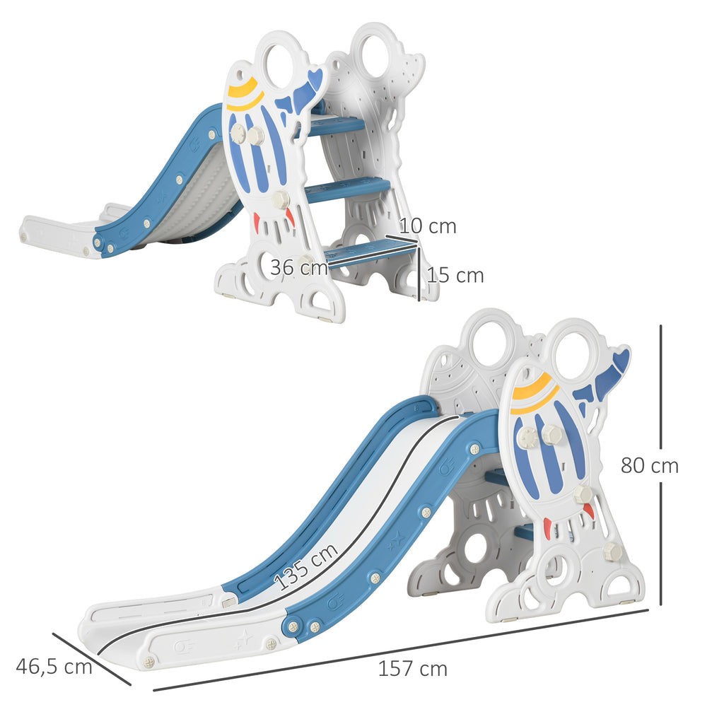 AIYAPLAY Kinderrutsche Innenrutsche für Kinder, 18 bis 36 Monate, bis 30 kg, 157L x 46,5B x 80H cm, Blau