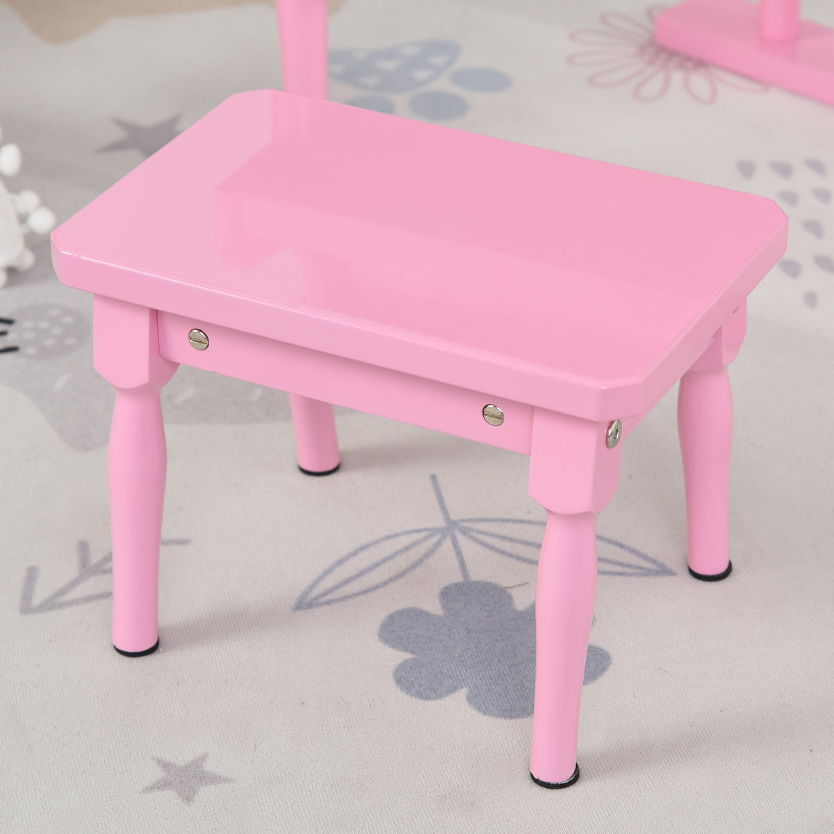 HOMCOM Kinder-Flügelpiano aus Holz mit 30 Tasten - inkl. Hocker und Notenständer - MDF in Rosa