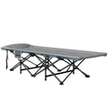 Outsunny Feldbett faltbar Campingbett mit Matratze Kopfkissen Seitentasche 187 x 67 x 37 cm Gästebett bis 150 kg Grau