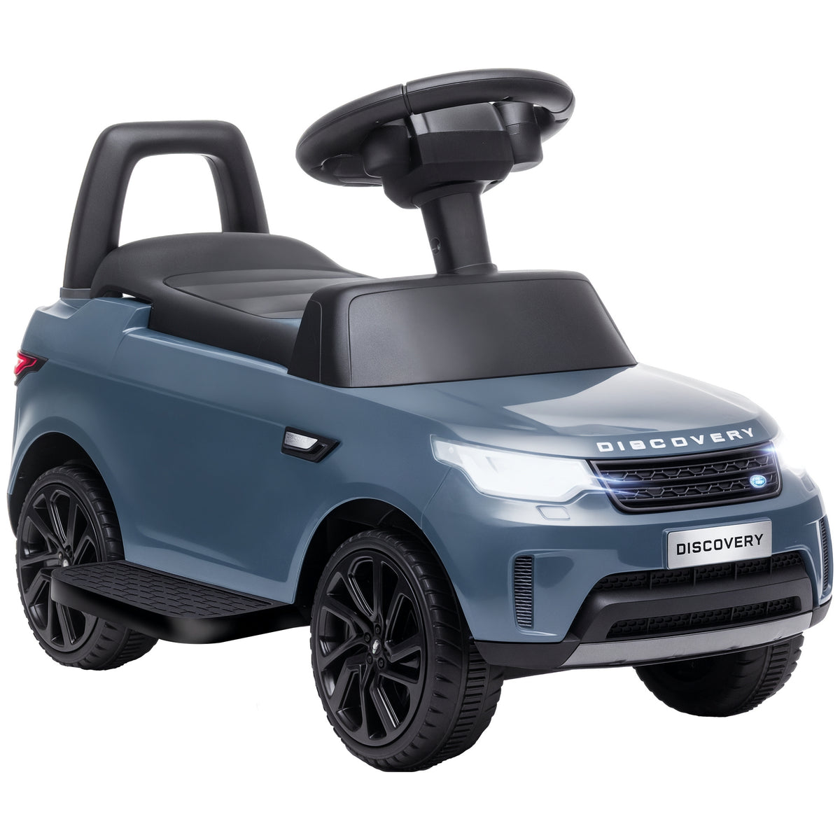 AIYAPLAY Elektro Kinderauto 6V, Land Rover, Fahr-/Schiebemodus, Scheinwerfer, Musik, Hellblau