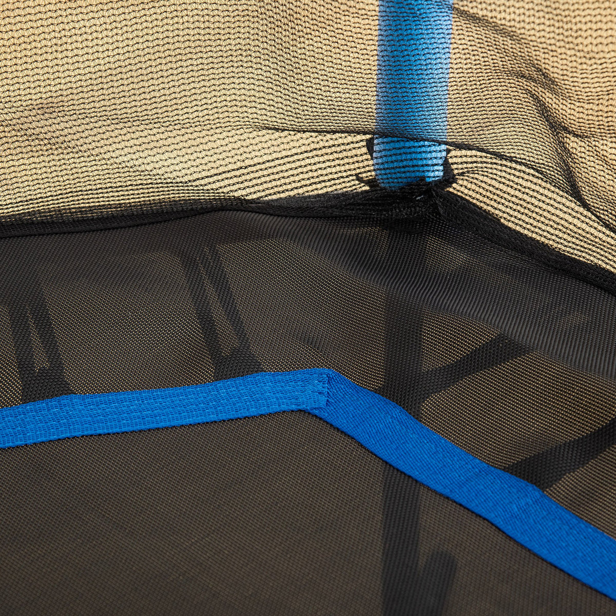 HOMCOM Trampolin für Kinder, Ø163,5 cm, mit Sicherheitsnetz, gepolstert, Stahl, belastbar bis 50 kg, Schwarz & Blau