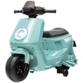 AIYAPLAY 6V Elektro-Motorrad für Kinder, mit Scheinwerfer und Musik, Vor- und Rückwärtsgang, Trainingsräder, 18-36 Monate, Grün