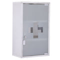 HOMCOM Medizinschrank Arzneischrank aus Edelstahl, Abschließbar Medikamentenschrank mit 3 Fächern, Glastür Apothekerschrank zur Medikamenten-Aufbewahrung, 30 x 18 x 50 cm
