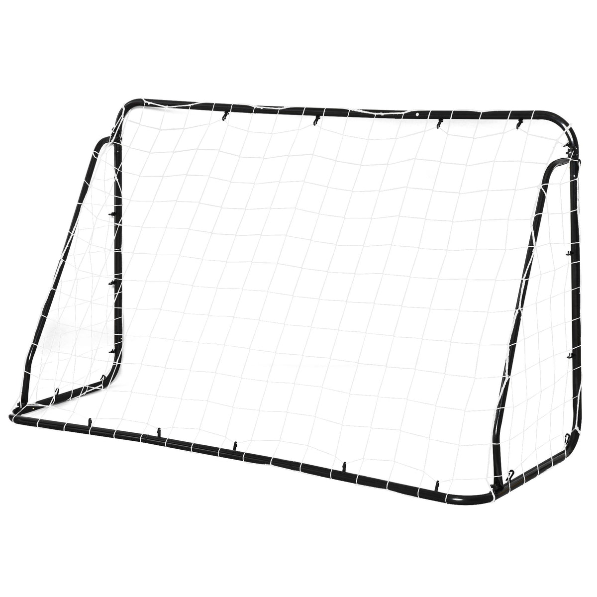 HOMCOM® Fußballtor mit PE-Netzgewebe Schwarz+Weiß Stahl(Q195)+PE-Netz 203 x 81 x 120 cm