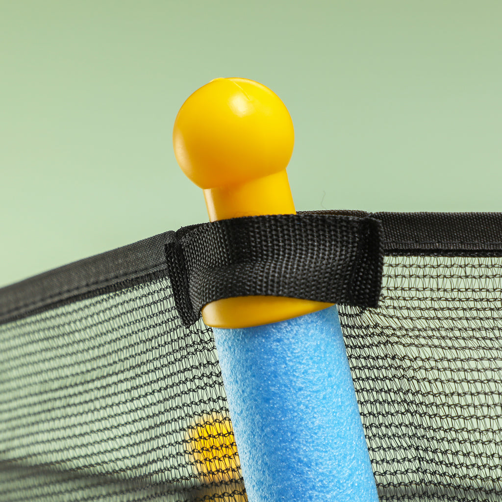 HOMCOM Trampolin für Kinder, Ø163,5 cm, mit Sicherheitsnetz, gepolstert, Stahl, belastbar bis 50 kg, Schwarz & Blau