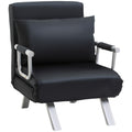 HOMCOM 3-in-1 Schlafsofa, Gästebett, Sessel inklusive Kissen, Schwarz