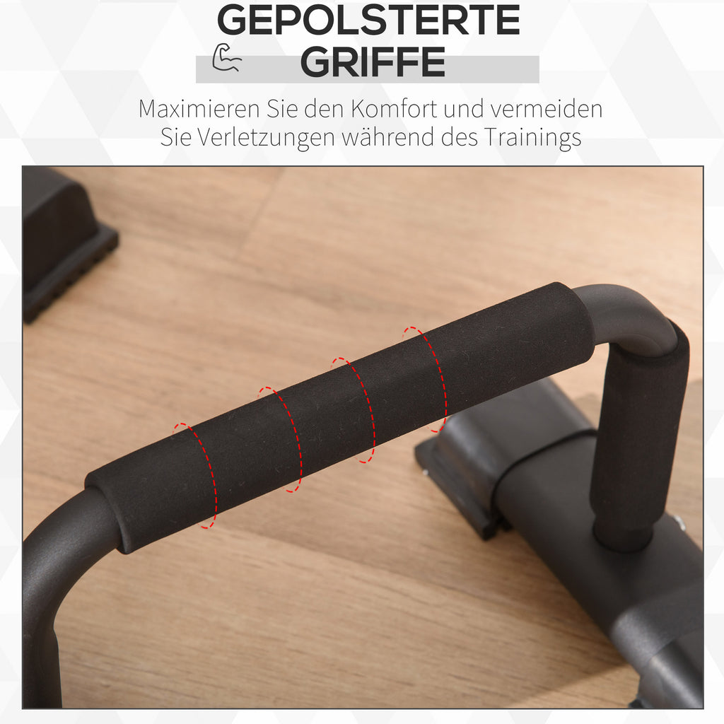 HOMCOM Dip Barren 2er Set Dip Station bis 120 kg belastbar Dip Stange Fitnessgeräte für Zuhause Parallettes Calisthenics Equipment für Krafttraining