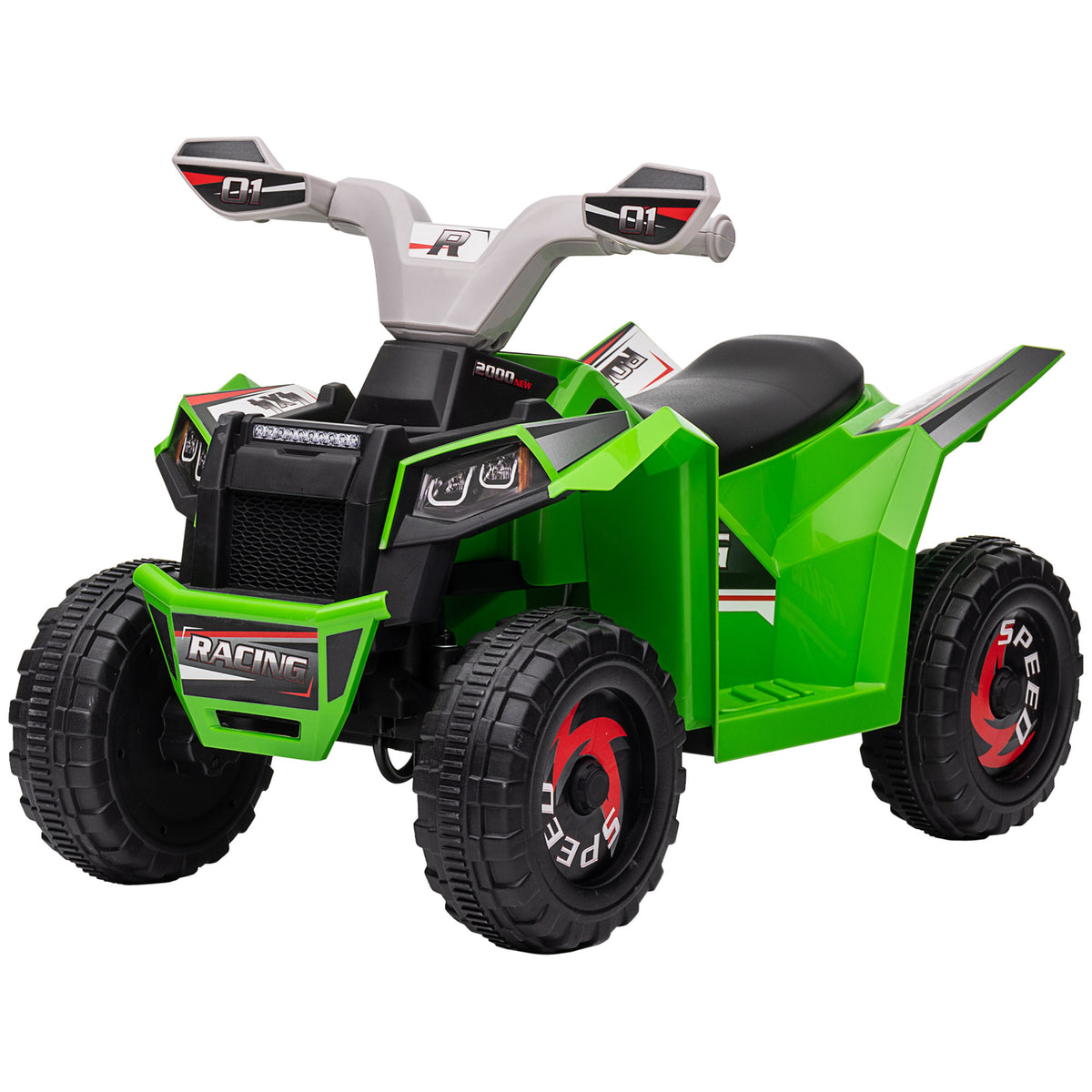 HOMCOM Elektrisches Quad für Kinder Batteriebetriebenes Fahrzeug 6V mit Vorwärts- und Rückwärtsgang 70L x 41,5B x 48,5H cm Grün