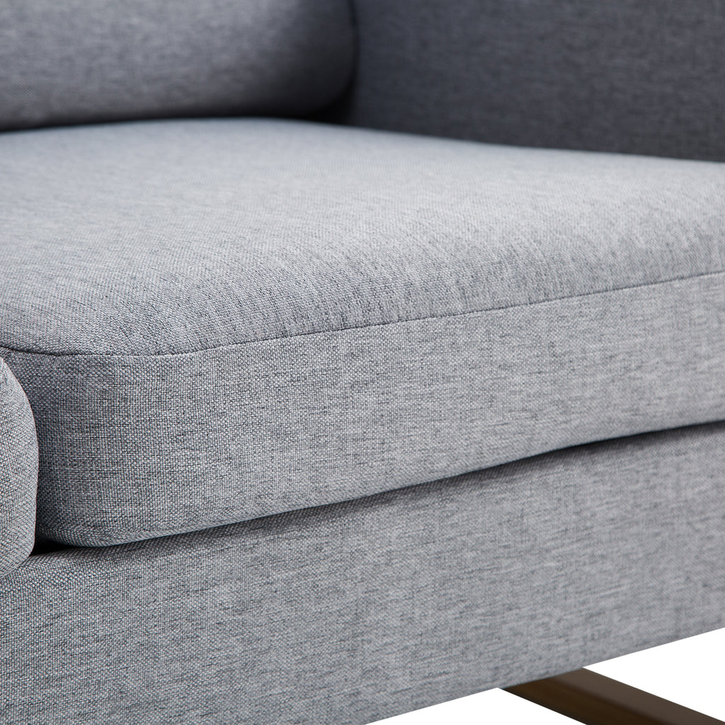 HOMCOM® 2-Sitzer Sofa Stoffsofa Ecksofa Polstersofa Sitzmöbel Armlehne Holz hellgrau 145 x 82 x 78 cm