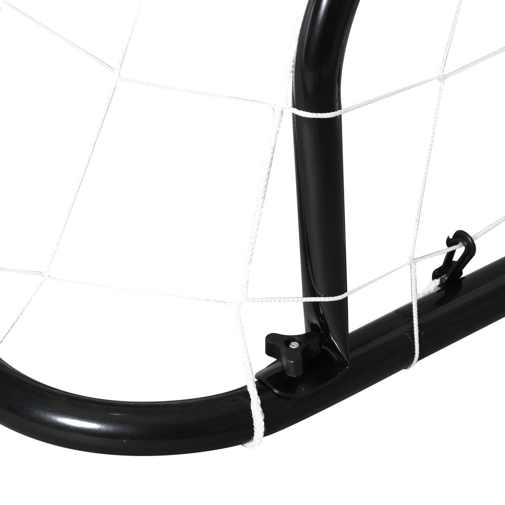 HOMCOM® Fußballtor mit PE-Netzgewebe Schwarz+Weiß Stahl(Q195)+PE-Netz 203 x 81 x 120 cm