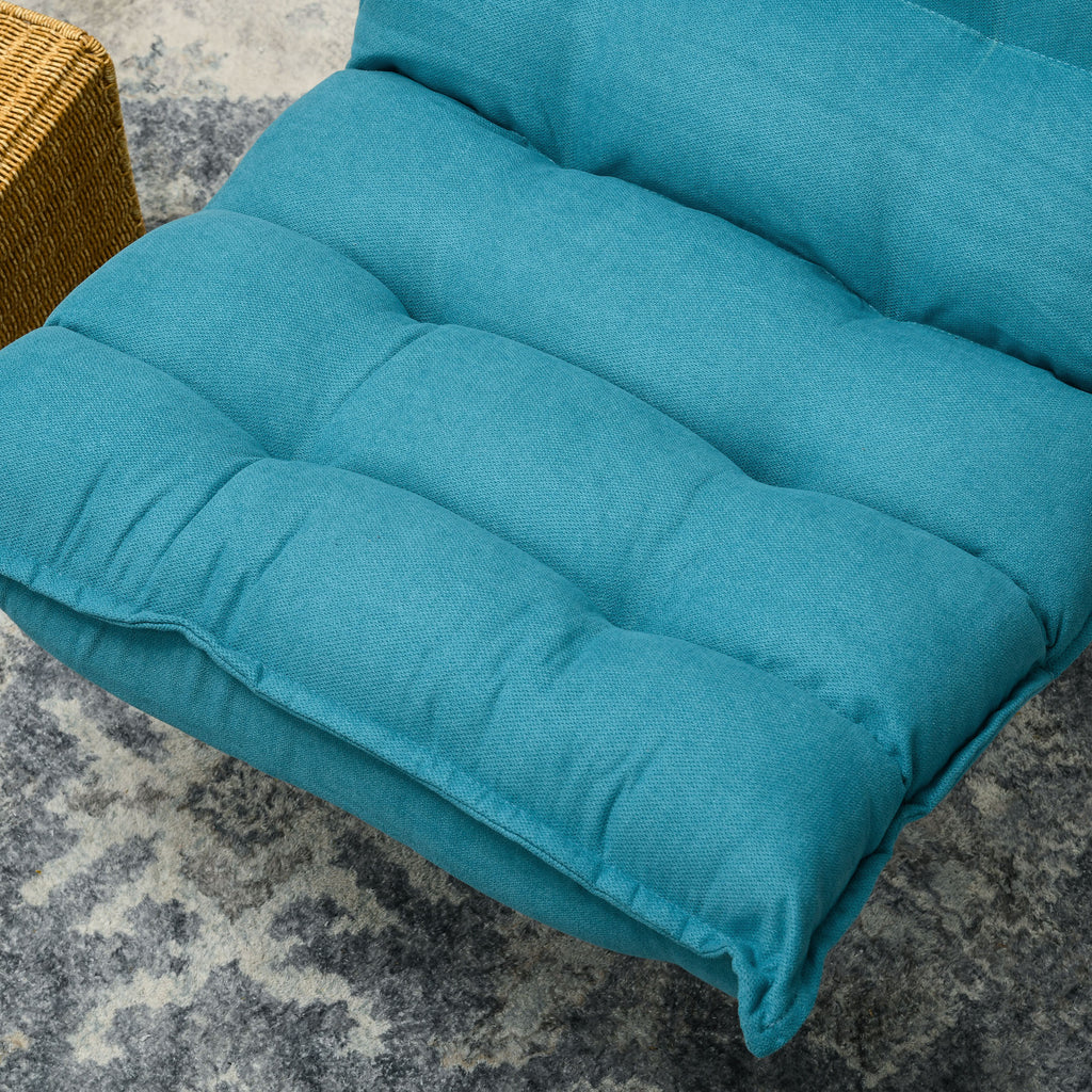 HOMCOM Relaxsessel Lesesessel, drehbar, Samtoptik, 62 cm x 70 cm x 95 cm, Blau