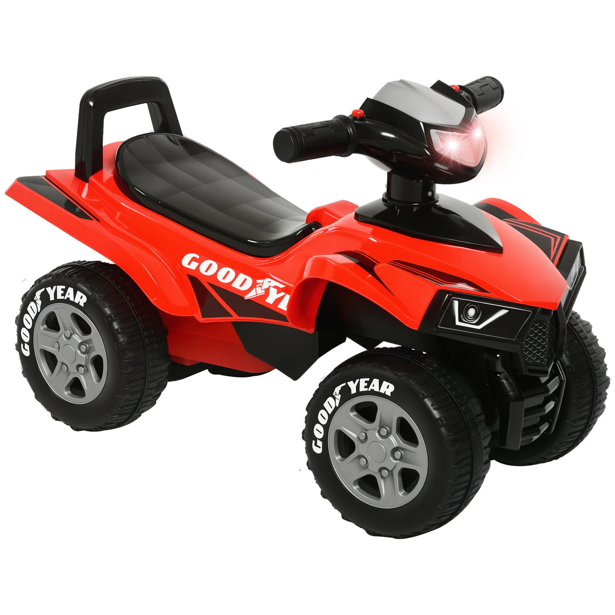 HOMCOM Rutscher Kinder Rutscherauto Kinderauto Kinderfahrzeug Licht Hupe Kunststoff Stahl Rot 60 x 31 x 42 cm