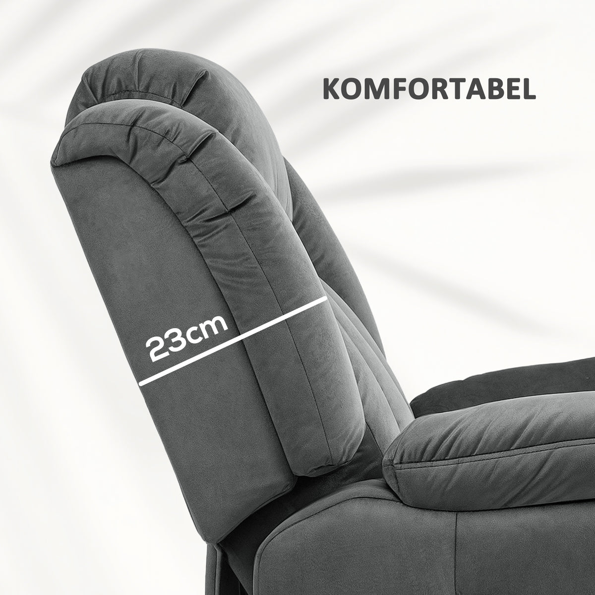 HOMCOM Aufstehsessel mit Massagefunktion und Lendenheizung, Recliner-Sessel mit Fernbedienungen und Seitentaschen, Grau