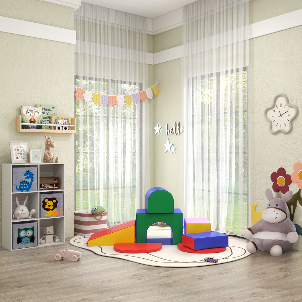 HOMCOM Esel Kinderstuhl 60L x 55B x 60H cm mit weicher Baumwollpolsterung und Veloursbezug Grau Creme
