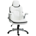 Vinsetto Ergonomischer Bürostuhl mit klappbare Armlehnen, Höhenverstellbarer Schreibtischstuhl mit Wippfunktion, dick gepolsterter Stuhl mit verstellbare gepolsterte Armlehne 69 x 67 x 113-121 cm