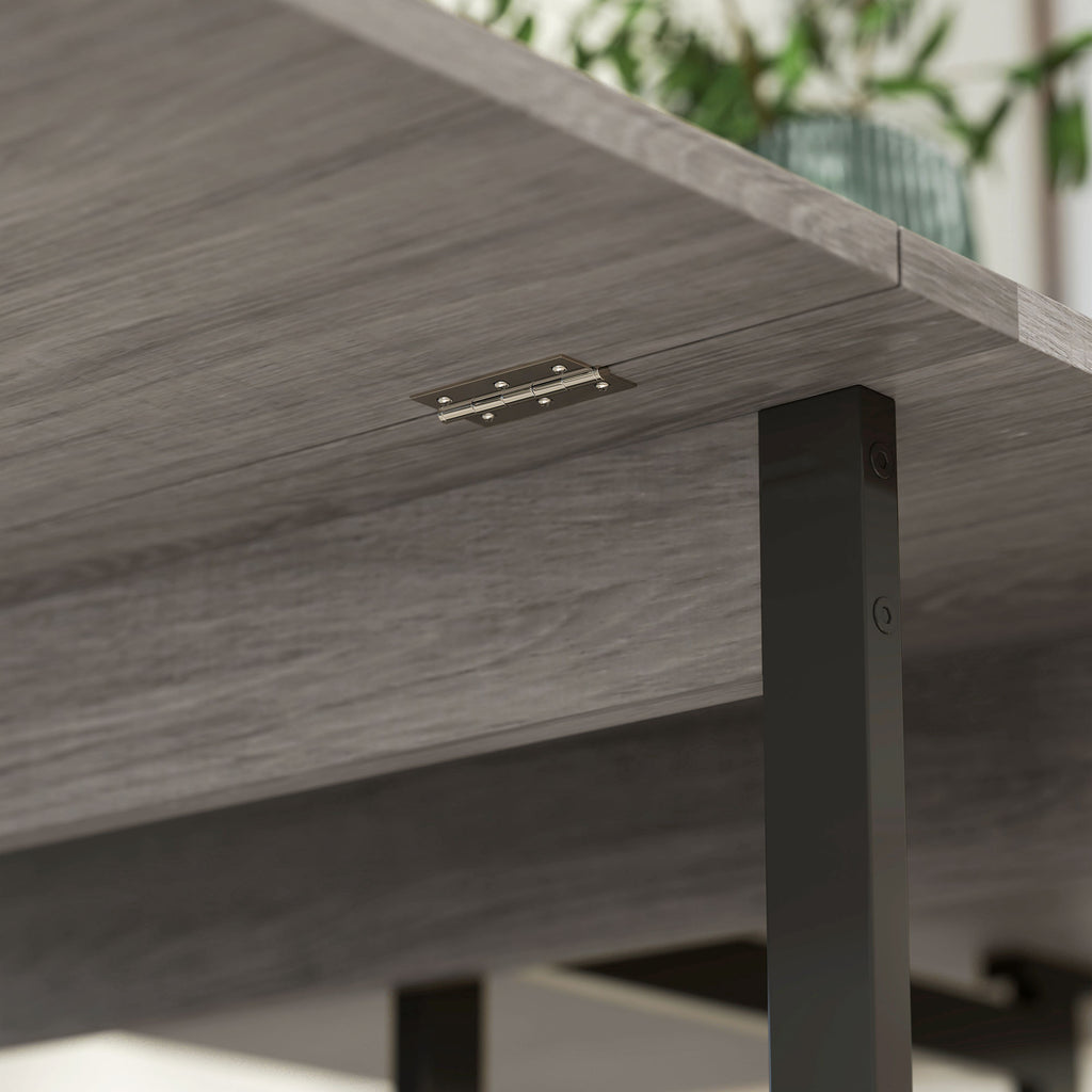 HOMCOM Klappbarer Esstisch im Industriedesign, für bis zu 4 Personen, offene Regale, flexibel, Metall, Spanplatte, Grau