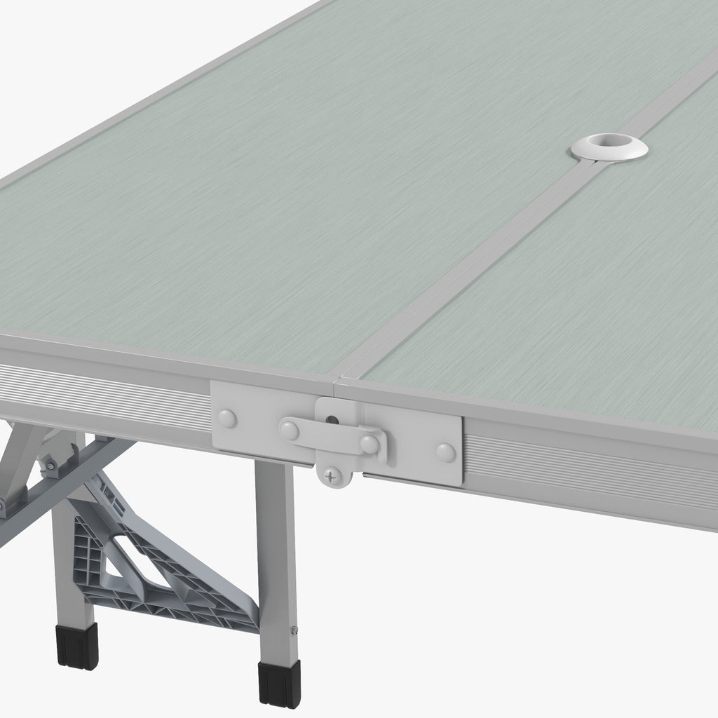 Outsunny Campingtisch Klapptisch mit 4 Stühle Klappbarer Gartentisch aus Aluminium 85,5 x 135cm Grau