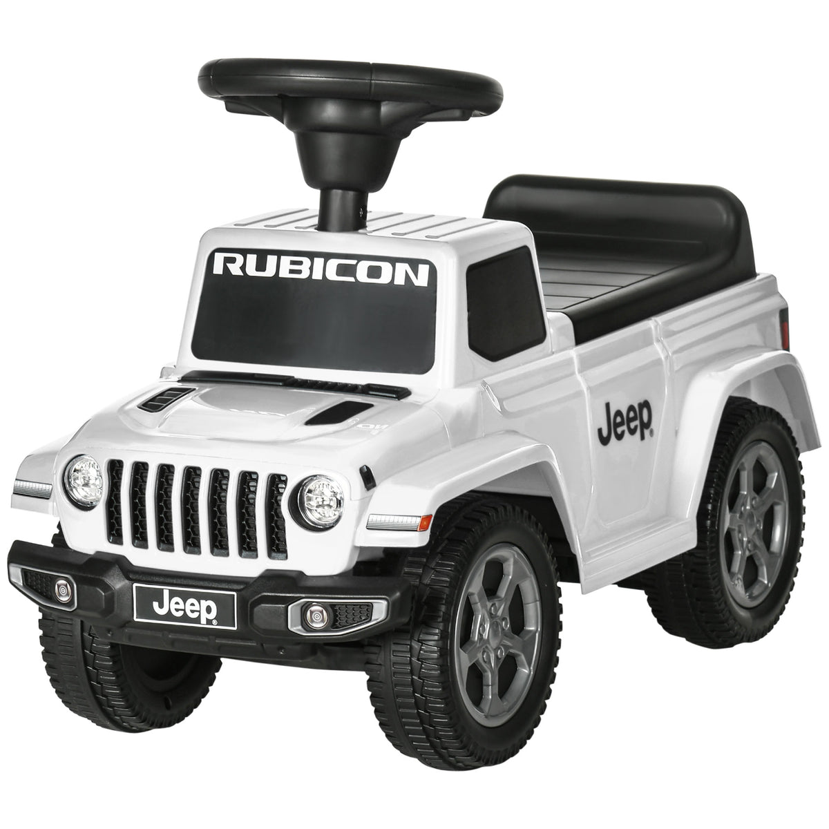 AIYAPLAY Porteur Laufwagen Kinder Jeep Lizenz 18-36 Monate Kofferraum - 63,5 x 29 x 42 cm weiß