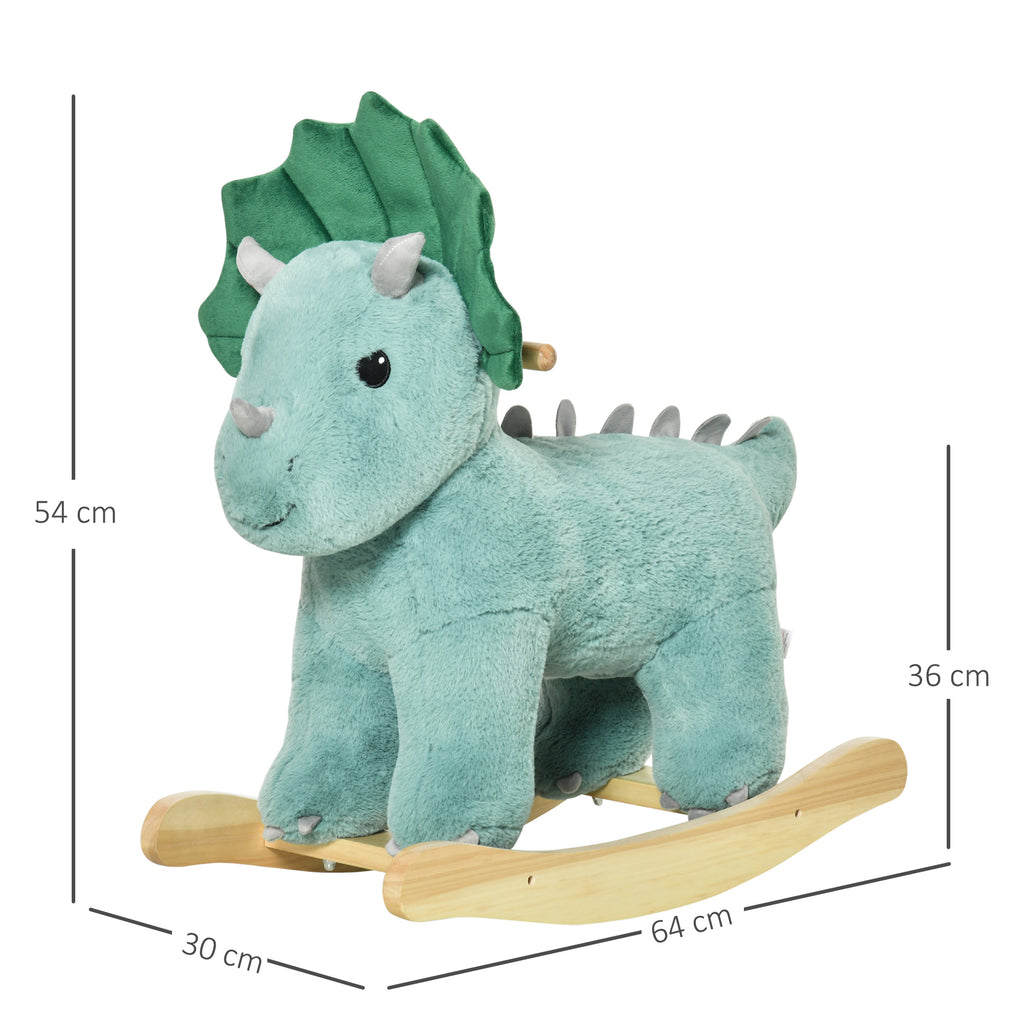 HOMCOM Kinder Schaukel Schaukeltier Schaukelpferd Dunkelgrün 64 x 30 x 54 cm