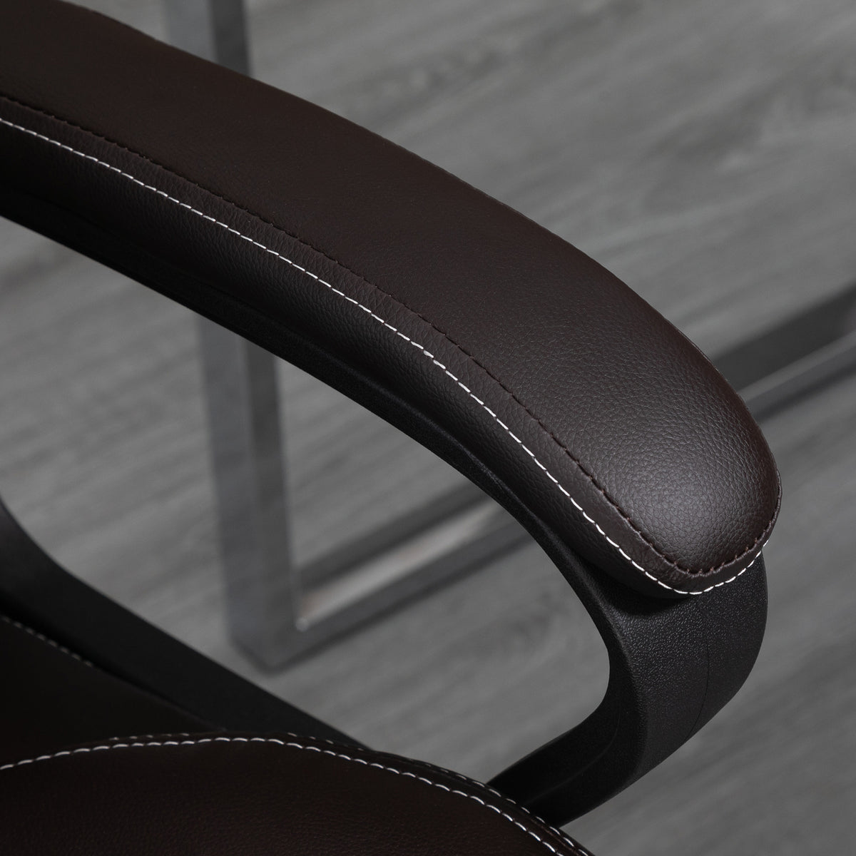 Vinsetto Bürostuhl mit Massagefunktion, höhenverstellbarer Chefsessel, ergonomischer Drehstuhl, 6 Vibrationspunkte, Braun