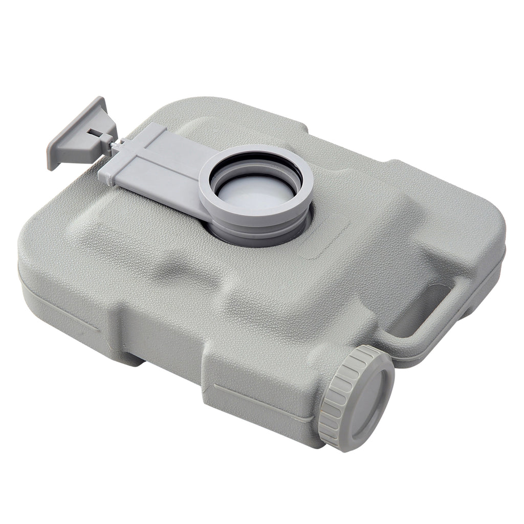 HOMCOM Outdoor-WC, tragbare Toilette, Abfalltank, Spültank, Kunststoff, Deckel, Grau