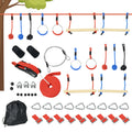 Outsunny Ninja Kletterset, Slackline, 30-teilig, 10 m Seil, für Kinder 3-6 Jahren