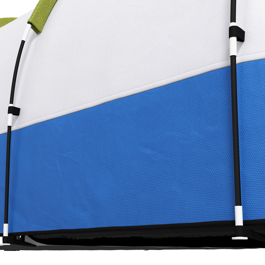 Outsunny Campingzelt, für 3 Personen, Laternenhaken, drei Eingänge, wasserdicht, Grün