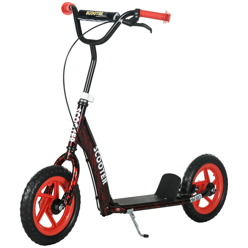 AIYAPLAY Kinderroller Roller Scooter für Kinder mit großen Rädern von 6 bis 12 Jahren höhenverstellbarer hinterer Bremse Ständer Rot