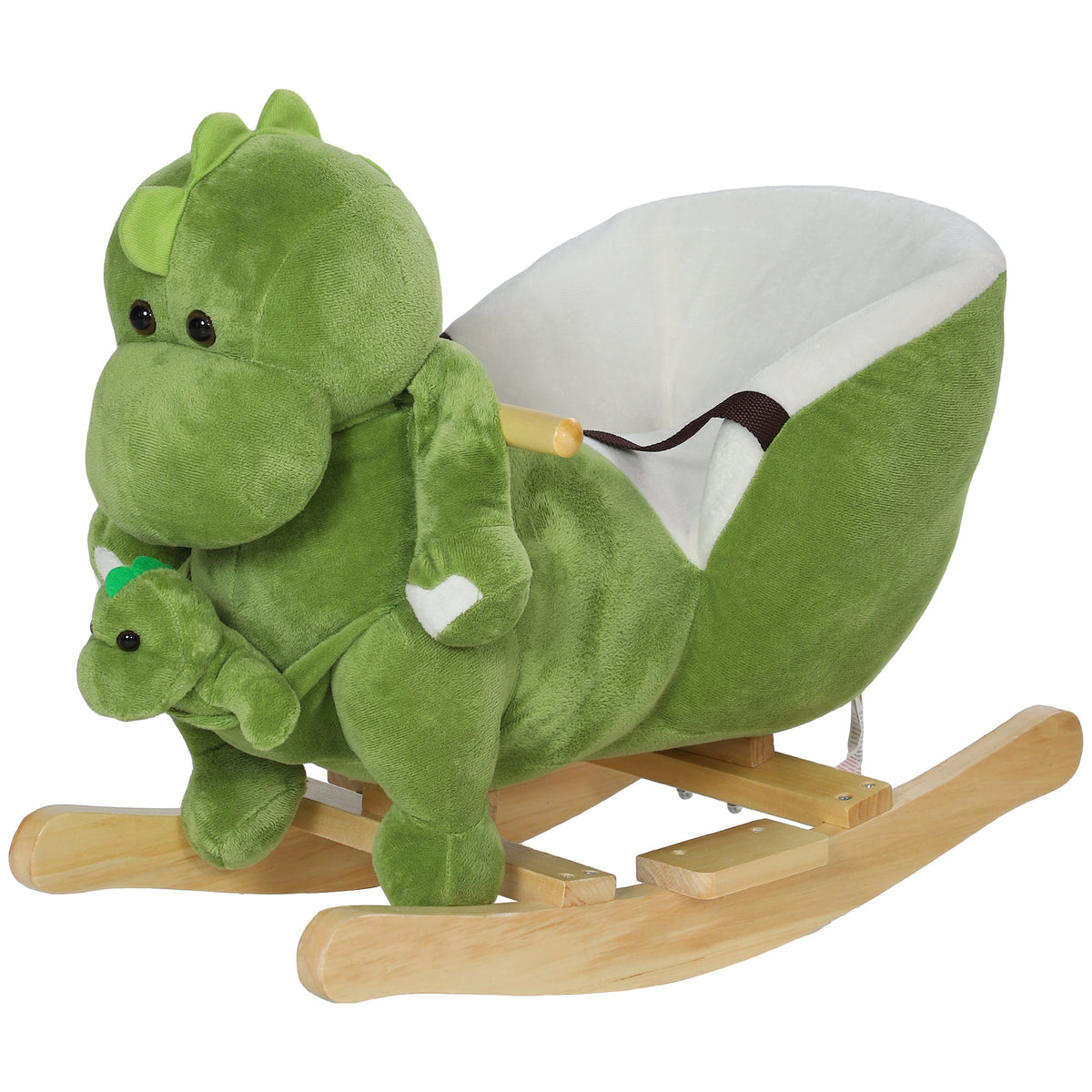 AIYAPLAY Dinosaurier Schaukelpferd Kinder 18-36 Monate mit Dinosaurier-Handpuppe Sicherheitsgurt und 32 Liedern