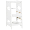 HOMCOM Lernturm für Baby Tritthocker Schemel Stehender mit 3 Stufen  Küchenhelfer für 3+ Jahre Kinder Jahre Sicherheit Bad Schlafzimmer Küche Weiß 40 x 50 x 90 cm