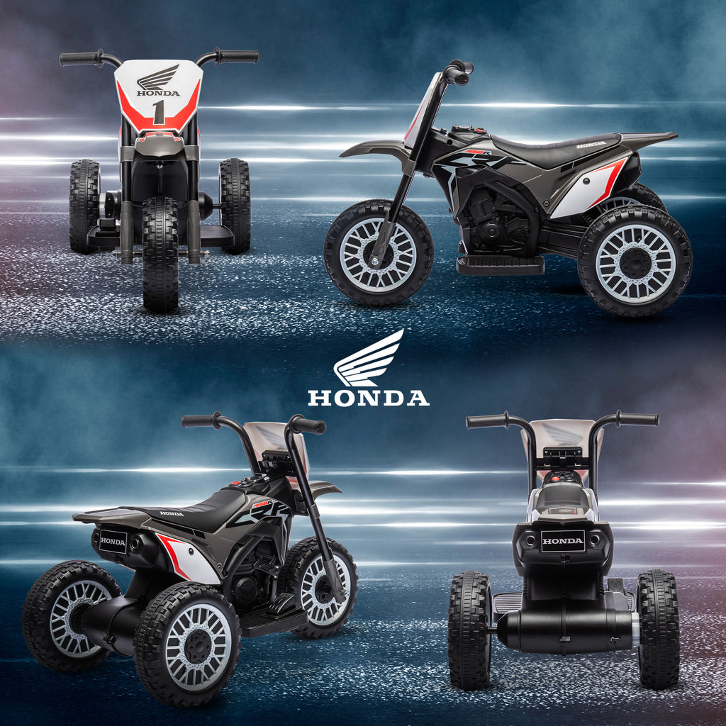 HOMCOM Elektro-Kinder-Crossbike Honda CRF450RL 3 Räder 6V Batterie Kinder 18-36 Monate Grau