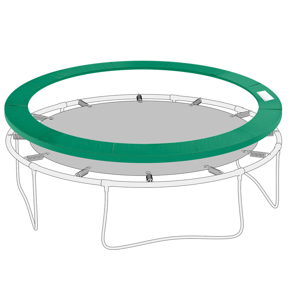 HOMCOM Trampolin Randabdeckung Ø366cm cm breit, Reißfest UV-resistent Federabdeckung, Wasserabweisend, Trampolinzubehör Randschutz Sicherheitsnetz Ersatzteile für Gartentrampoline, Grün