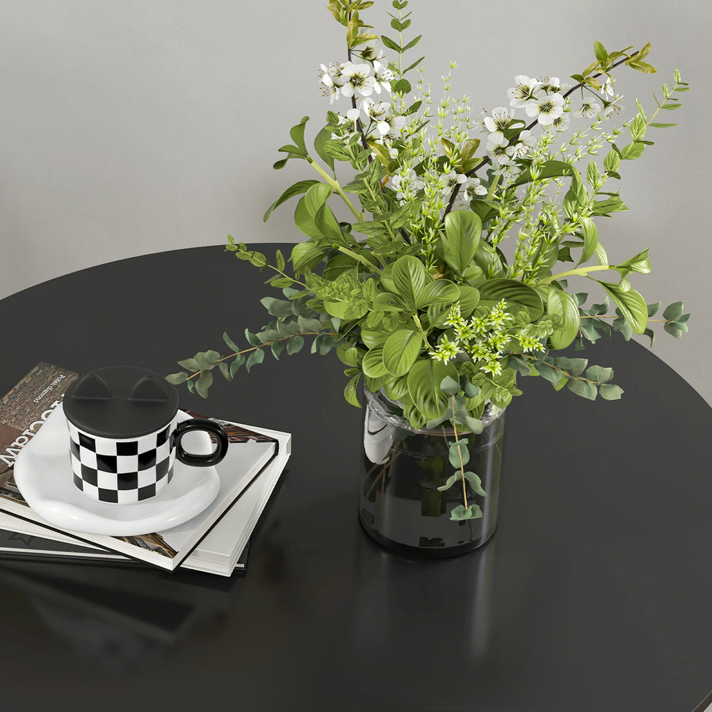 HOMCOM Esstisch Küchentisch Runder Tisch, Modernes Design, 78 cm x 78 cm x 75 cm, Schwarz