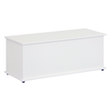 HOMCOM Truhe Aufbewahrungsbox Sitztruhe mit Stauraum Sicherheitsscharniere Holzkiste mit klappbarem Deckel für Wohnzimmer, Schlafzimmer, Spanplatte Weiß 100 x 40 x 40cm