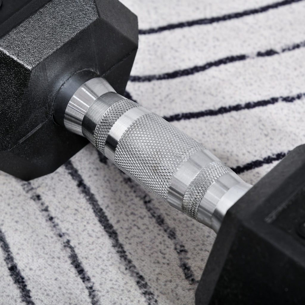 HOMCOM Hantelset, 2er Set Hanteln mit gerändeltem Griff, Kurzhantelset aus Gusseisen, 2 x 10 kg, Kurzhanteln für Männer und Frauen, Dumbbell Set für Zuhause, Fitnessstudio, Krafttraining