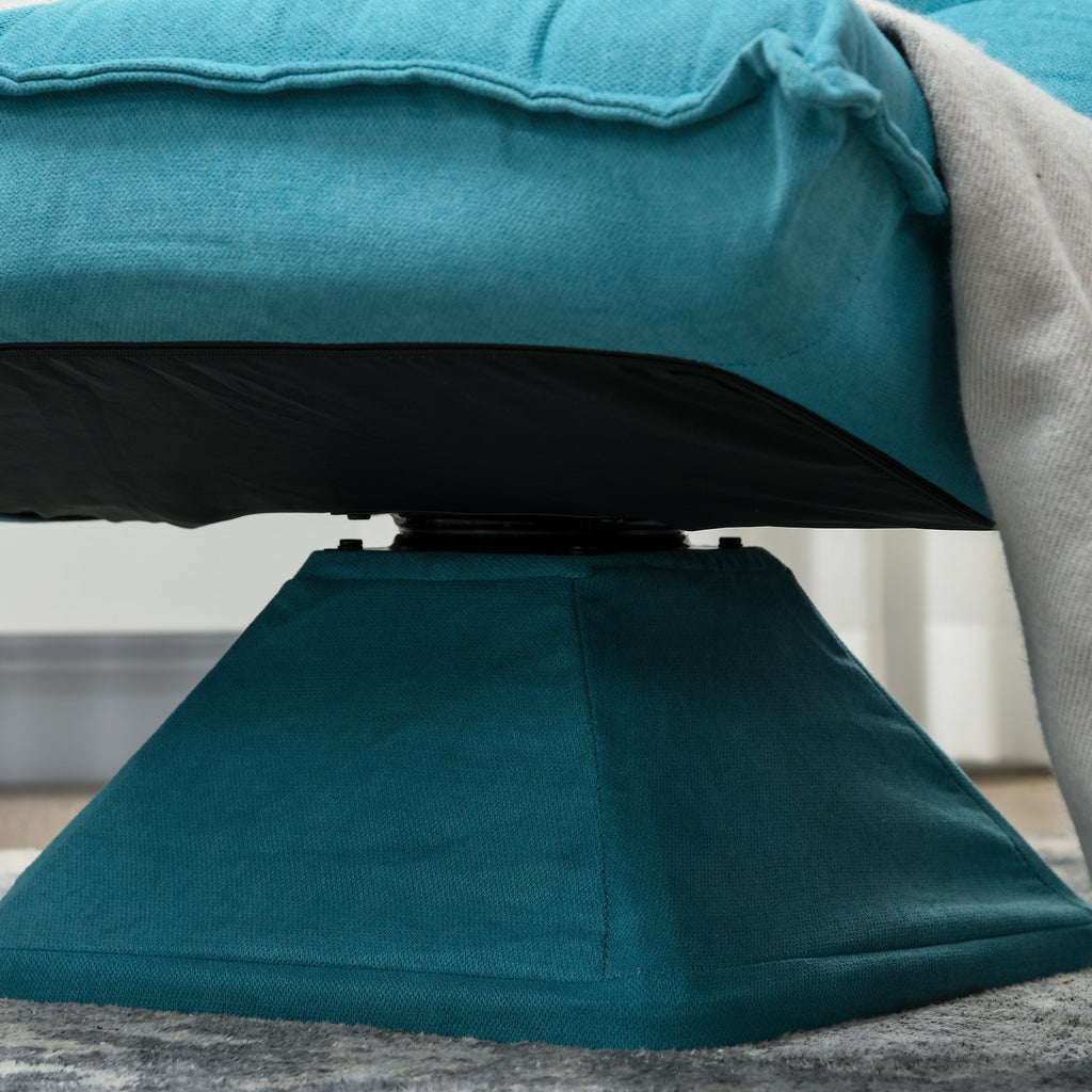 HOMCOM Relaxsessel Lesesessel, drehbar, Samtoptik, 62 cm x 70 cm x 95 cm, Blau
