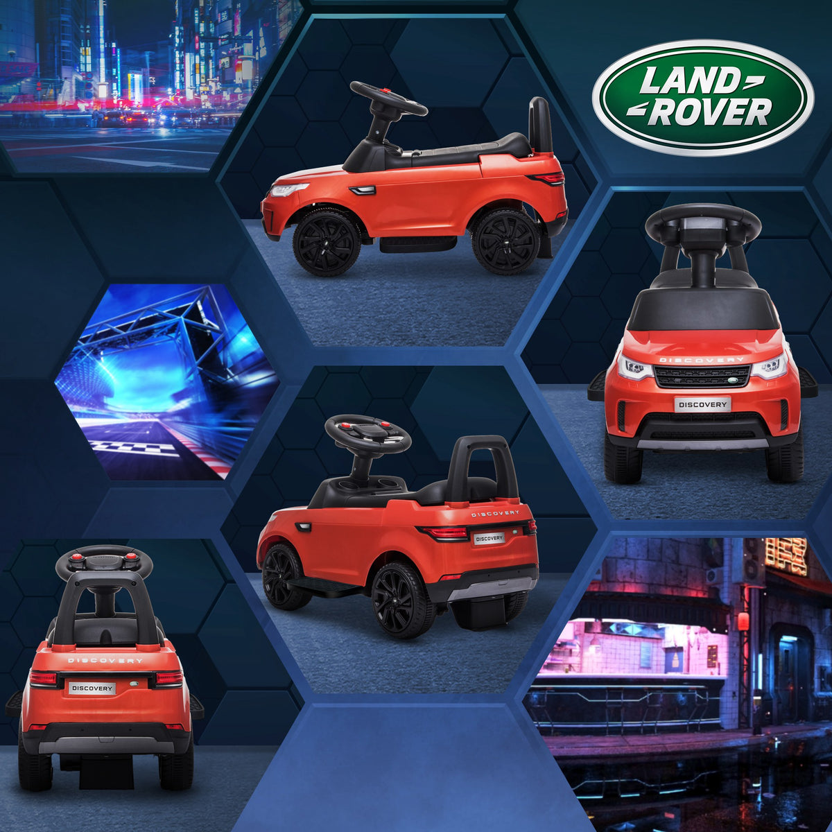 AIYAPLAY Elektroauto für Kinder mit Land Rover Lizenz, rutschendes Kinderfahrzeug mit Scheinwerfern, Hupe und Musik